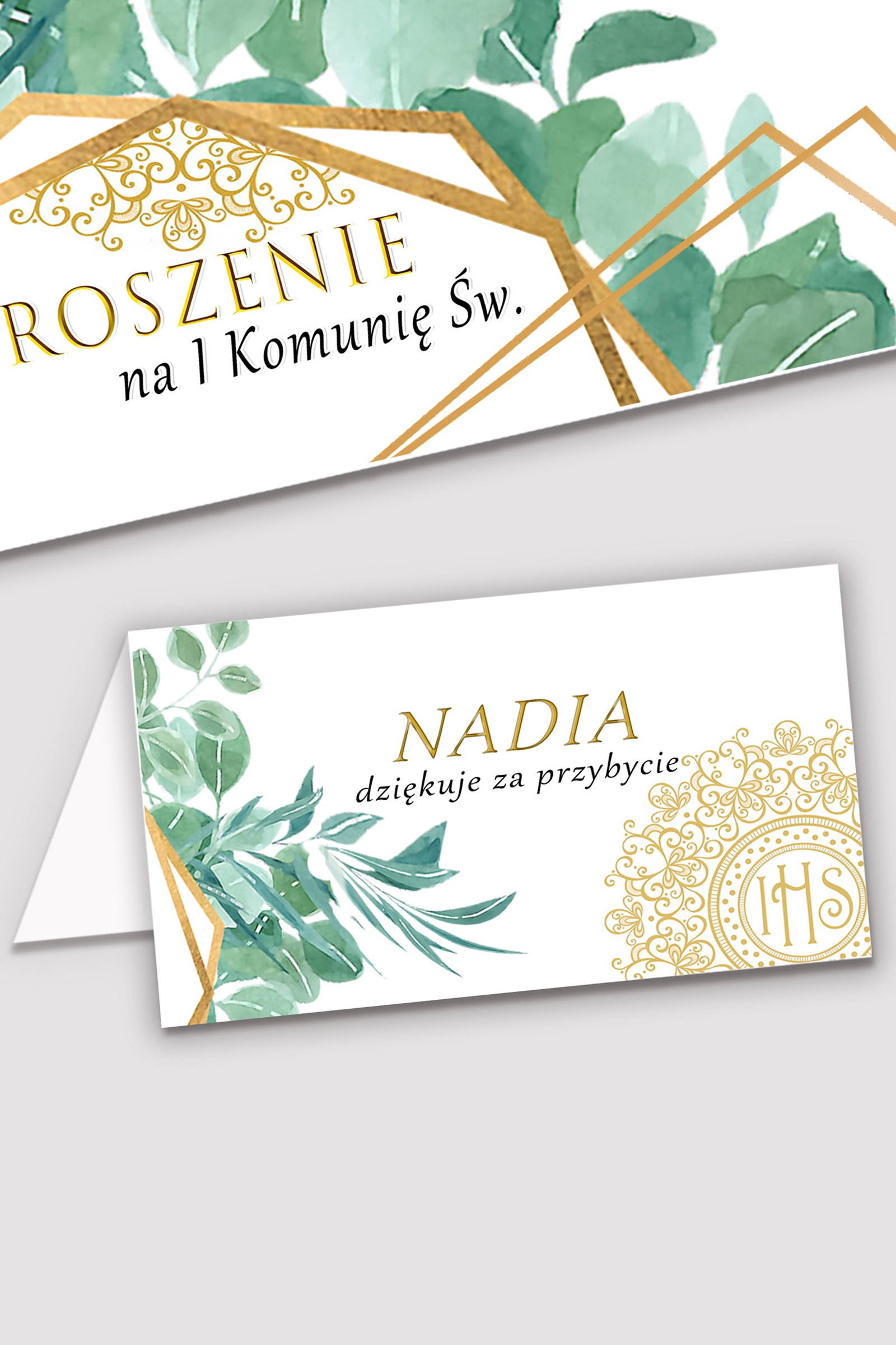 Personalizowane Winietki Komunijne Finezyjny Eukaliptus